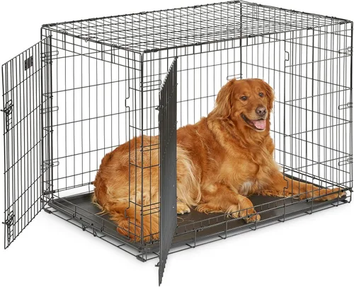 Miniatura 16 de MidWest Homes for Pets - Jaula para perros iCrate de una puerta, mejorada, incluye bandeja a prueba de fugas, patas protectoras de pisos, panel