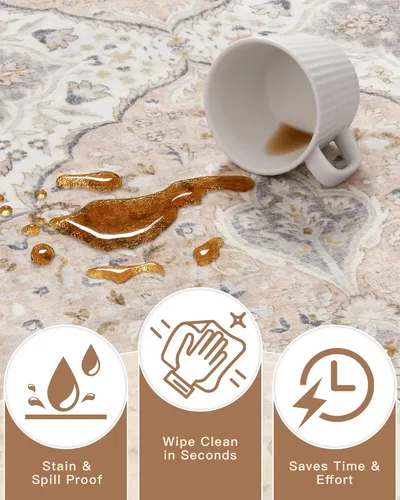 Miniatura 123 de Madane Tapete lavable de 2 x 10 pies para pasillo, cocina, recibidor, clásico, suave, antideslizante para interiores, casa de campo, baño, sala
