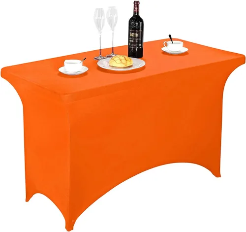 Miniatura 39 de LZY Cubierta de Mesa Elástica Ajustable de Spandex para Mesa Plegable de 6 pies, 4 pies o 8 pies, Mantel de Cóctel Rectangular, Perfecto para Champn