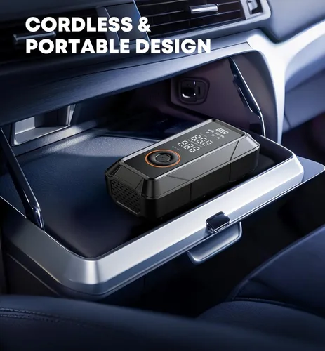 Miniatura 8 de Inflador de neumáticos, compresor de aire portátil, inflador de aire inalámbrico y de 12 V CC para automóviles, bicicletas, motocicletas, bolas