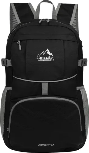 Miniatura 19 de WATERFLY Mochila de senderismo plegable: mochila de día de 25L ultra ligera para mujer y hombre - pequeña mochila plegable compacta para deportes al