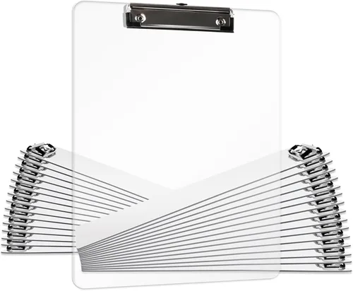 Juego de 30 portapapeles de plástico, tablero acrílico transparente A4 de 8.5 x 11 pulgadas para aula, estudiantes, tamaño carta transparente de 9 x