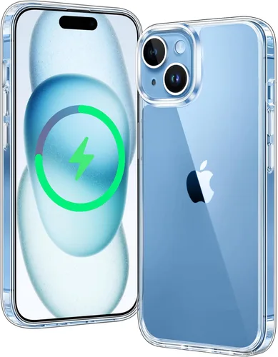 Miniatura 38 de FNTCASE Funda para iPhone 13 Pro-Max: Fundas magnéticas transparentes compatibles con Magsafe Slim anti amarillamiento protección contra caídas