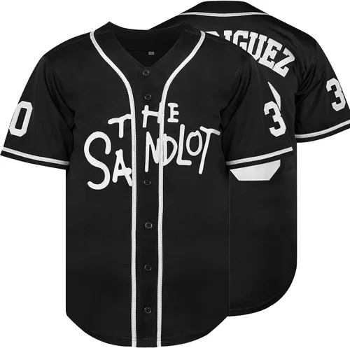 Miniatura 16 de The Sandlot Benny The Jet Rodriguez Michael Squints Palledorous Alan Yeah-Yeah McClennan Bel Air Jersey de Béisbol con Impresión 3D 11-gris