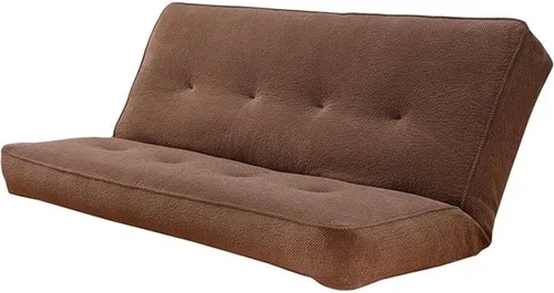 Pemberly Row Colchón de futón de resorte de 8 pulgadas, tamaño matrimonial, colchón de tela de lino para sofá cama, Marmont Thunder Mocha Marrón,
