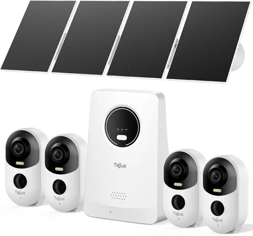 Cámaras de seguridad solares inalámbricas para exteriores, sistema de cámara de seguridad para el hogar 2K, visualización de TV sin conexión, no