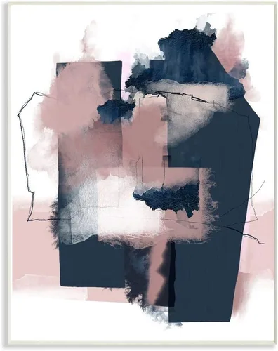 Miniatura 7 de Stupell Industries Hermosa Geometría Abstracta Rosa y Azul Acuarela
