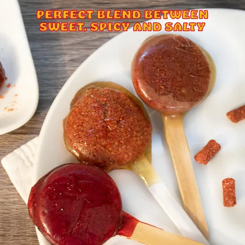Miniatura 3 de Zumba Rica - Paleta de chile en polvo, 12 unidades, paletas con cubierta de chile en polvo con caramelo, piruleta mexicana, caramelo de chile