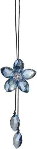 Miniatura 7 de Accesorio de pendiente decorativo, diseño de flor de cristal, para espejo retrovisor de vehículo, Azul