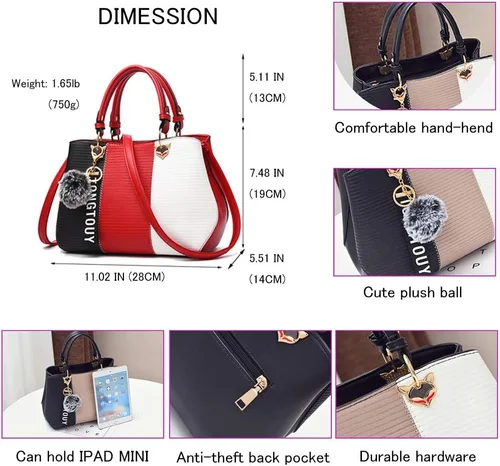 Miniatura 3 de Bolsos de mano para mujer, bolsos de mano de piel sintética, bolsos de hombro
