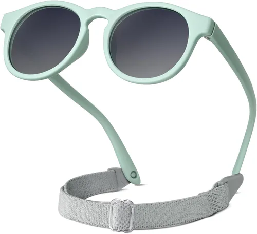 Miniatura 17 de RIVBOS Gafas de sol para bebés niños y niñas con correa UV400 polarizadas flexibles para niños pequeños, bebés y recién nacidos (0-24 meses) RBK0231