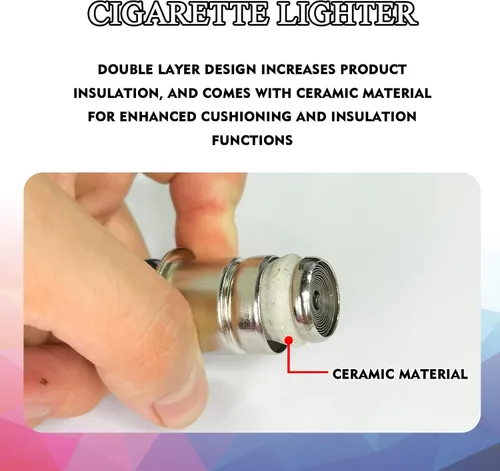 Miniatura 5 de Encendedor de cigarrillos de construcción de plástico de metal de 12 V, accesorios de repuesto para encendedor de cigarrillos de automóvil, enchufe