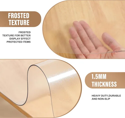 Miniatura 5 de Protector de mesa esmerilado de 0.059 in de grosor, 48 x 60 pulgadas, cubierta de mesa de PVC impermeable, almohadilla de escritorio antideslizante