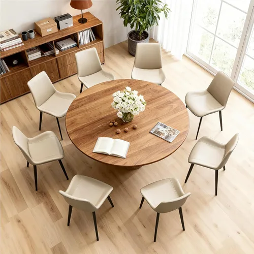 Miniatura 8 de Juego de 2 sillas de comedor modernas, sillas de comedor de cuero PU, sillas de cocina tapizadas con respaldo ergonómico y patas de metal