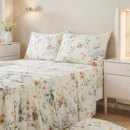 Miniatura 14 de FADFAY Juego de sábanas de rosas blancas, ropa de cama vintage floral de rosas, ropa de cama estilo rústico, 100% algodón egipcio percal, 800 hilos