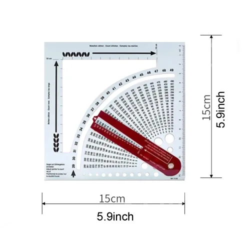 Miniatura 7 de Herramienta convertidora de calibre de punto, calculadora de puntada de doble cara y regla de marco de conteo, herramientas de tejer para tejer