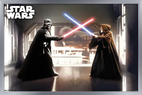 Miniatura 8 de Star Wars: Saga - First Duel Wall Poster, 22.4L x 14.7W, Barnwood Framed Version