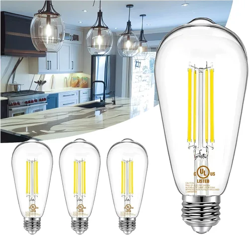 Miniatura 8 de DAYBETTER Paquete de 4 bombillas LED Edison vintage, bombilla LED E26 equivalente a 60 W, bombillas LED regulables, 8 W de alto brillo, 800 lúmenes