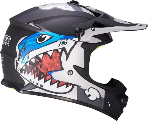 Miniatura 8 de cascos para niños y jóvenes de bicicleta todoterreno, motocross, ATV, BMX, MX, bicicleta todoterreno, casco de motocicleta J-01 con gafas y guantes