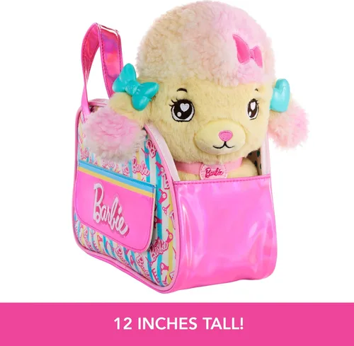 Miniatura 5 de Mattel Set de Juguetes de Peluche Barbie, Animal de Peluche Caniche Peluquero con Luces y Sonidos, Más Bolso Temático y 6 Accesorios, Aventura