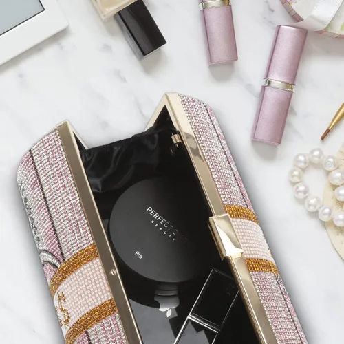 Miniatura 3 de Bolso de mano de diamantes de imitación para mujer, bolso de noche de cristal, bolso de dinero con diamantes brillantes para bodas y fiestas