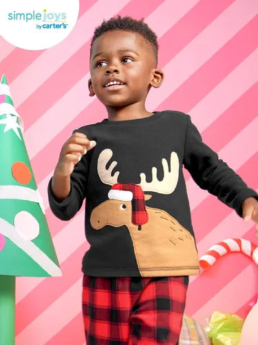 Miniatura 4 de Simple Joys by Carter's - Juego de pijama de forro polar para niño (4 piezas)