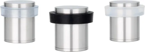 Miniatura 7 de Paquete de 2 topes de puerta EVI Tope de puerta de acero inoxidable – Cierre de tornillo – Protector de goma blanca – Tope de puerta de 0.79 x