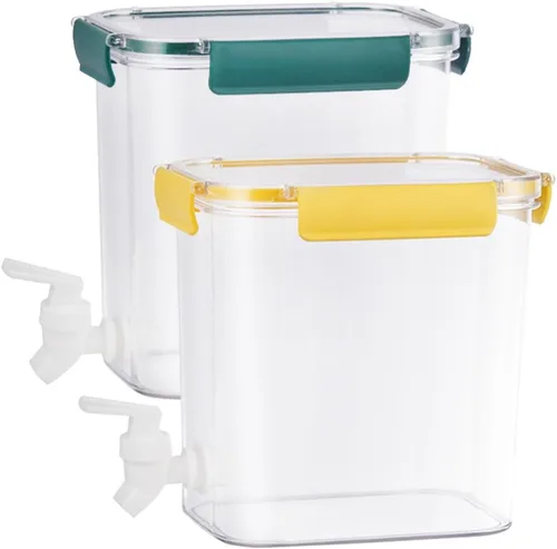 LIFKOME 2 recipientes dispensadores de líquidos para fiestas, dispensador de bebidas, contenedor de agua con espita para refrigerador, jarra de agua