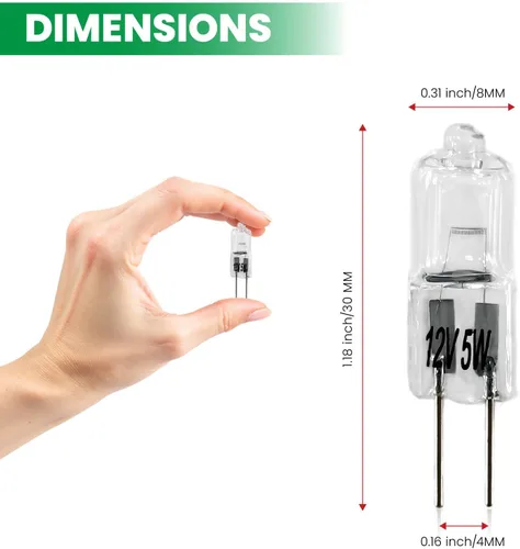 Miniatura 2 de Bombilla halógena G4 de 5 W, 2 pines, 12 V, G4, repuesto para luz de disco debajo del gabinete, candelabros de cocina, lámpara colgante de mesa