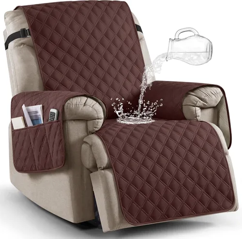 Miniatura 14 de Ruaozz Funda para Silla Reclinable 100% Impermeable Antideslizante de Tamaño Grande Funda Reclinable para Silla Reclinable Grande Funda de Asiento