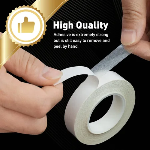 Miniatura 3 de 3 rollos de cinta fina de doble cara para manualidades, arte, álbumes de recortes, fotografía, respaldo de papel, desgarro a mano, 0.4 pulgadas por