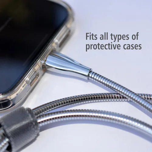 Miniatura 6 de Cable de carga rápida USB-C a USB C de 60 W, paquete de 2 unidades, cable trenzado de metal, conectores tipo C niquelados, cables de carga USBC sin