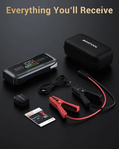 Miniatura 9 de MOSTOOL M6 4000A Arrancador con pantalla HD inteligente, paquete de arranque portátil de 12V y refuerzo de batería de coche con carga rápida