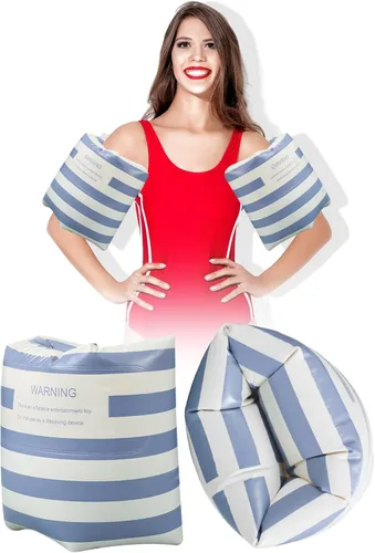 JellyArch Flotadores inflables de PVC, 2 unidades, bandas de brazo inflables de PVC, flotadores de piscina, flotadores de natación para adultos, Azul