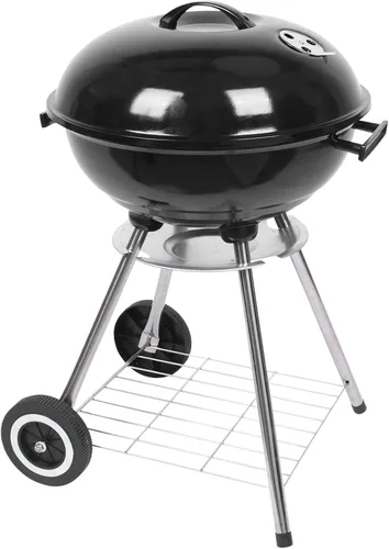 Parrilla de carbón de 18 pulgadas con ruedas para cocinar al aire libre, barbacoa, barbacoa, hervidor de carbón, parrilla portátil, resistente,