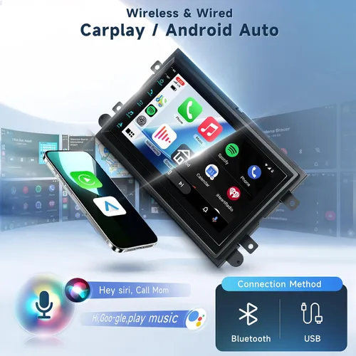 Miniatura 5 de 4 núcleos+64G Android 15 Radio de coche estéreo para Ford F150 F250 F350 2004-2014, pantalla táctil de 7 pulgadas estéreo de coche inalámbrico