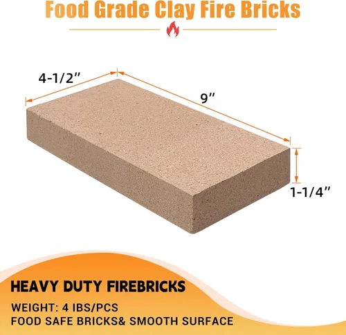 Miniatura 2 de Ladrillos de fuego de arcilla (9"x4.5"x1.25" - 2 unidades)