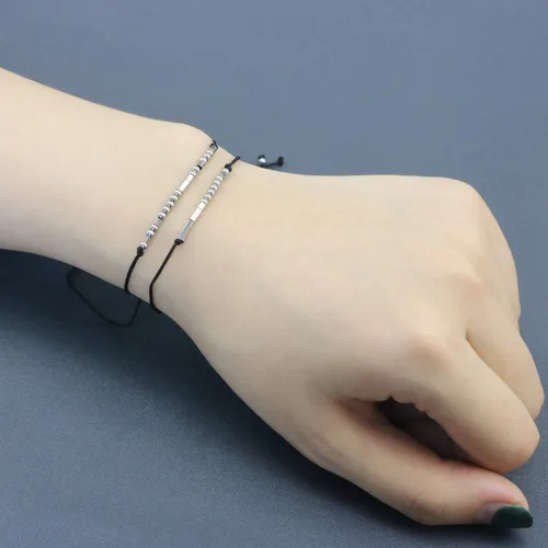 Miniatura 2 de Pulseras Código Morse para mujer de JoycuFF, regalos divertidos únicos para niñas, joyería hecha a mano, de seda