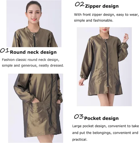 Miniatura 5 de Chaqueta unisex profesional para estilista, uniforme de cosmetología, cremallera, capa de peluquería, ropa de trabajo, peluquería, belleza, spa
