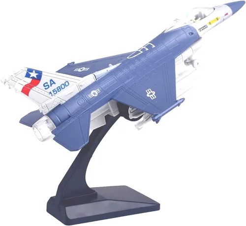 Ailejia Diecast F 16 Fighting Falcon modelo de avión avión Ejército de la Fuerza Aérea Juguetes Militar Avión Tire hacia atrás con luces y sonidos,
