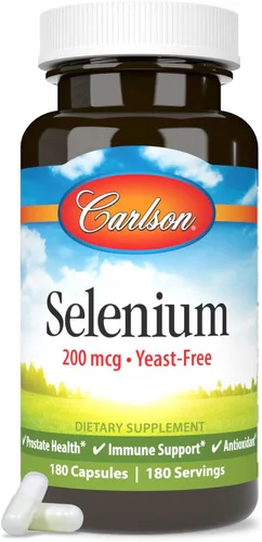Miniatura 5 de Carlson - Selenio, 200 mcg sin levadura, salud de próstata y apoyo inmunológico, antioxidante, 180 cápsulas
