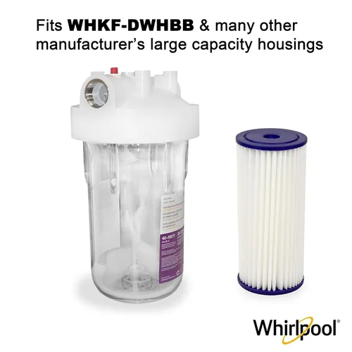 Miniatura 4 de Whirlpool WHKF-WHPLBB - Filtro de sedimento plisado de gran capacidad para toda la casa, mejorado de 20 micrones, reduce la arena, el suelo, el limo