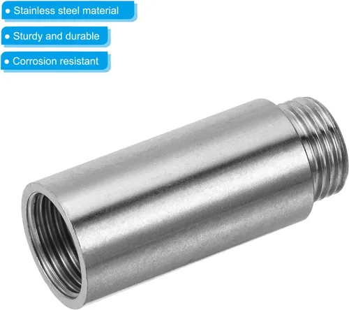 Miniatura 4 de PATIKIL Brazo de extensión de cabezal de ducha, paquete de 2 unidades de rosca macho a hembra de acero inoxidable G1/2 macho a hembra de 1.969 in