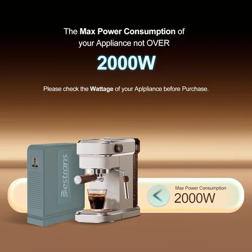 Miniatura 2 de Transformador elevador de 2000 W, convertidor de 110 V a 220 V, convertidor de voltaje resistente de 110 V-120 V a 220 V-240 V con dos tomas, Gris