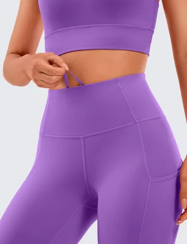 Miniatura 3 de CRZ YOGA - Leggings de entrenamiento para mujer sensación de desnudez, pantalones de yoga de cintura alta con bolsillos laterales, mallas atléticas