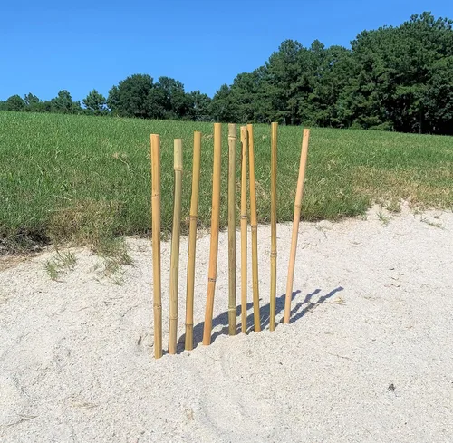 Miniatura 3 de Postes de bambú natural, estacas de jardín ecológicas de soporte para plantas, 16 pulgadas de largo (20 unidades)