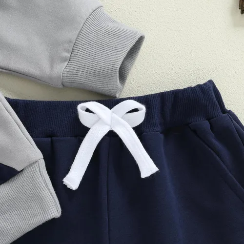 Miniatura 268 de Conjunto de ropa de otoño e invierno para bebé y niño, sudadera larga con capucha y pantalones para niños pequeños, 6, 12, 18, 24 meses, 2T