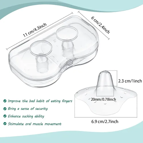 Miniatura 2 de Nuanchu 8 protectores de pezones para lactancia materna recién nacidos, con estuche de transporte, extensor de silicona para mujeres, protección
