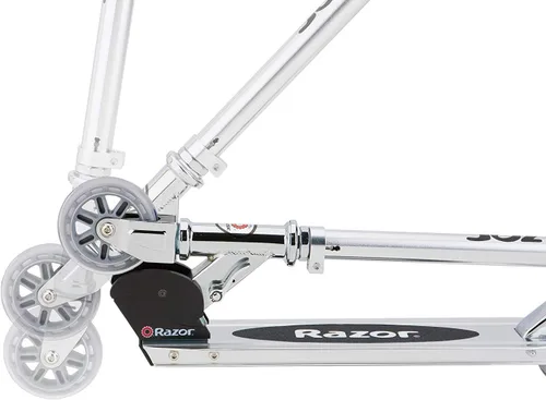 Miniatura 4 de Razor AW Kick Scooter para niños, barra de ruedas, ligera, plegable, marco de aluminio y manubrio ajustable Claro/Negro