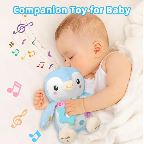 Miniatura 6 de Juguetes para bebés de 0 a 6 meses, animal de peluche musical con sonajeros y papel arrugado, anillo colgante para juego sensorial, juguetes